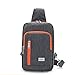 TINYAT T601 Sling Canvas Bag Shoulder Chest Pack Casual Crossbody Travel Shoulder Bag for Women/Men T601, Grey