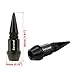 Senzeal 4X Long Impale Spike Style Polished Aluminum Tire Valve Stem Caps Black