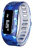 GabbaGoods GG-KAT-BCA Kids Fitness Watch Activity Tracker, Kids Smart Wristband Watch, Wireless (Activity Health Tracker) Wearable Printed Band Pedometers - Blue Camo