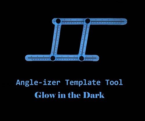 Dephia Angle-izer Template Tool - Glow in the Dark &amp; Metal Bolts and Knobs - Angle Measure Angleizer Ruler for Builder Craftsmen in Box Package for Gift