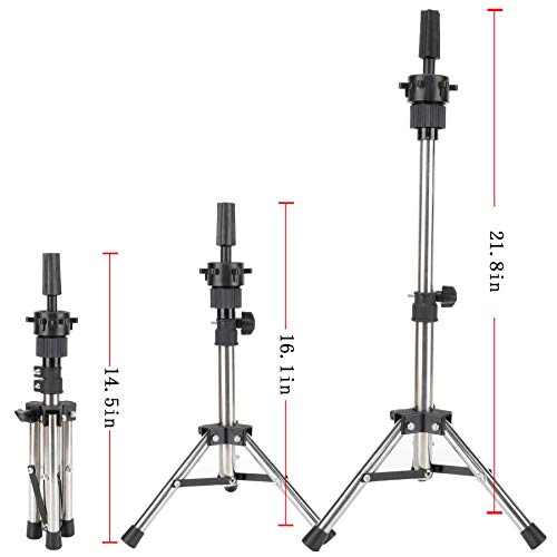 image for Mini Mannequin Head Holder Tripod Stand for Hairdressing Training Adju