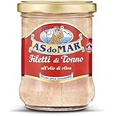 AS do MAR Yellowfin Tuna Fillets in Pure Olive Oil | 2 Pack | Imported From Italy | Wild Caught | Gourmet All Natural | AsDoMar | Premium fish in 7.05 oz Glass Jar (200 Grams) (2)