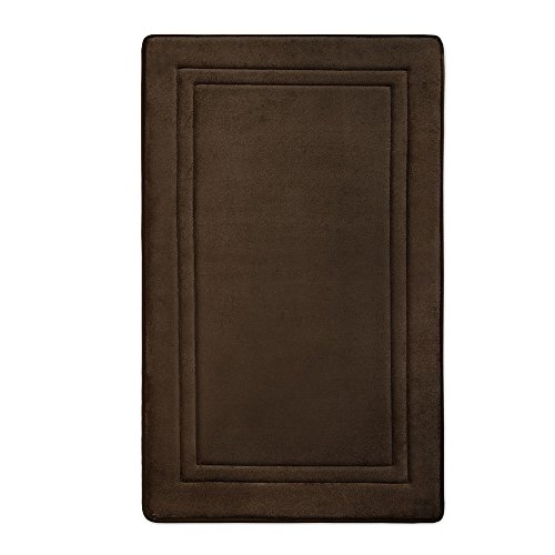 Microdry 10878 Quick Drying Memory Foam Bath mat with GripTex skid-resistant base, 21 x 34, Chocolate