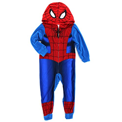 Spider-Man Boys Fleece Blanket Sleeper Pajamas Union Suit (Little Kid/Big Kid)