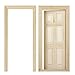 Dollhouse Miniature Furniture Wood Fairy Front 6 Panel Door 1/12, Wooden Color