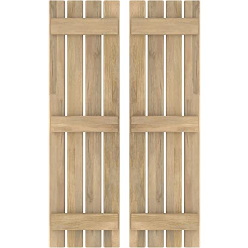 Ekena Millwork ARW401SB415X74UNH Americraft Four 3 Exterior Real Wood Spaced Bo…