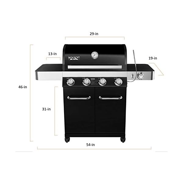4-Burner-Propane-Gas-Grill-BlackLED-ControlsSide-BurnerUSB-Light
