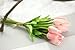 smylls 10 pcs Holland Tulips Flowers Latex-Look Like Real,Eco-Friendly Odourless Artificial Flowers Christmas Party Decoration Gift Package (10, Light Pink)