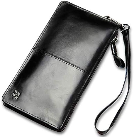 Mens Clutch Bag, Men's Wallets, Long Leather,7-word -Zipper Clutch Bag Multi-card large-capacity Wallet men's wallet