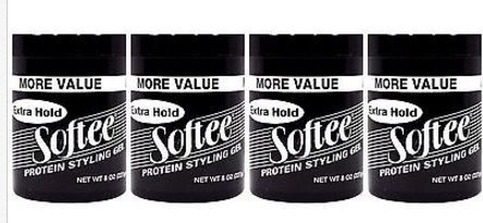 Lot of 4 Softee Extra Hold Protein Styling Gel, 8 oz.