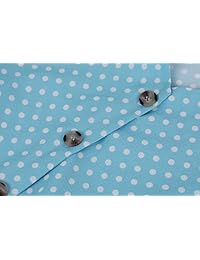 Mini vestido de playa con lunares y cuello en V con botones y volantes