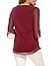 Hount Women Casual Loose Pullover Chiffon Blouse 3/4 Sleeve Solid Chiffon Shirt