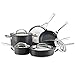 Infinite Circulon Hard Anodized Nonstick Cookware Set, 10-Piece, Black