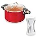 Red Copper Better Pasta Pot + Veggetti by BulbHead, Locking Handles and Straining Lid