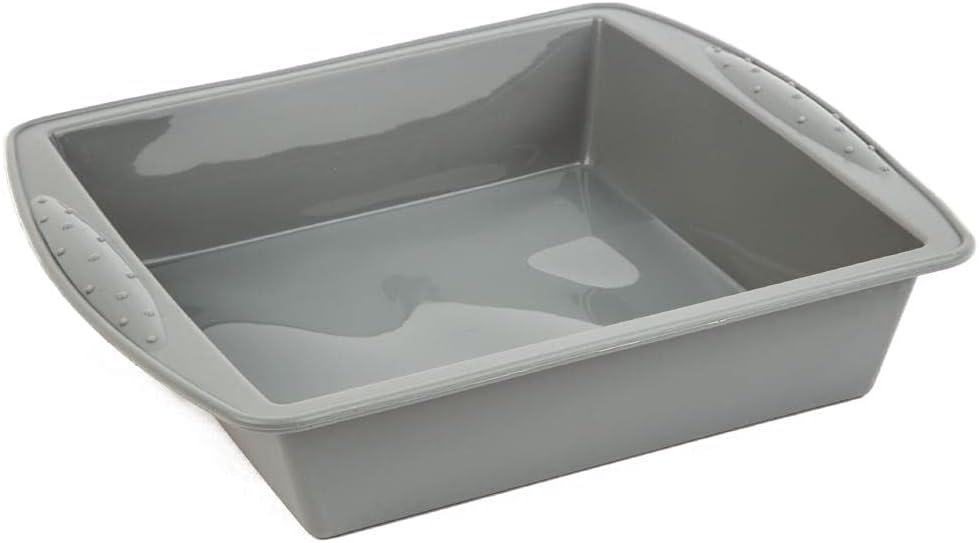 Vogue Square Silicone Baking Pan Grey 245mm Flexible High Heat Oven Freezer