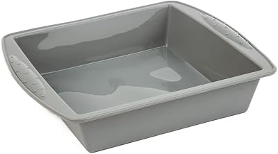 Vogue Square Silicone Baking Pan Grey 245mm Flexible High Heat Oven Freezer