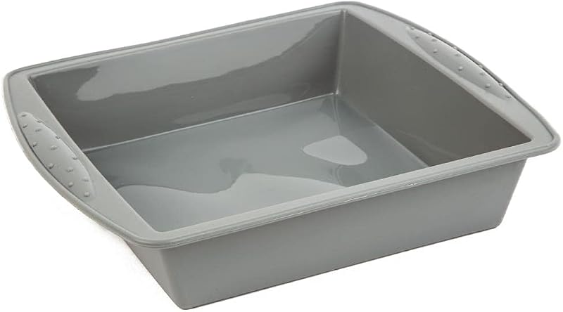 Vogue Square Silicone Baking Pan Grey 245mm Flexible High Heat Oven Freezer