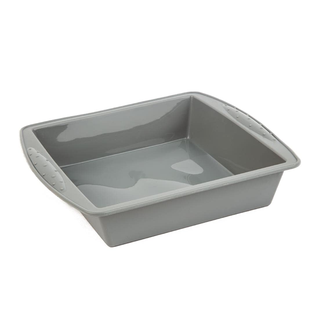 Vogue Square Silicone Baking Pan 245 mm, Grey, Size: 245(W) x 245(D) mm, Flexible Baking Tray, High Heat Resistant up to 260°C - Fridge, Freezer, Microwave, Oven & Dishwasher Safe, DA532