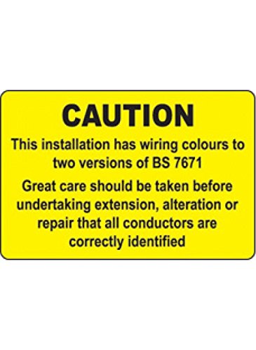Caledonia Signs 59819 This Installation has Wiring Colours Label, 75 mm x 50 mm (Pack of 100)
