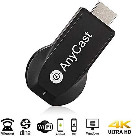 MiraScreen Anycast M100 5G HDMI Dongle 4K Wireless WiFi Display Receiver Casting iOS Mac OS Android Windows to TV/Projector/Display, Dual Core H.265, Dual Band