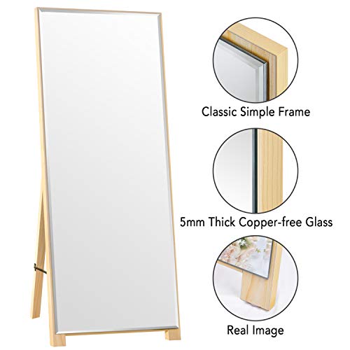 PexFix Full Length Mirror Beveled Edge Floor Mirror Standing Full Body