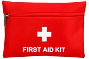 First Aid Kit Emergency Empty Medicine Storage Bag for Travel Portable Rescue Pill Pocket with Zipper Waterproof Small Red Fi