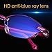 LUFF Premium Computer Reading Glasses Blue Light Blocking Diamond Cut Edge Design Spectacle Readers for Women(+2.0)