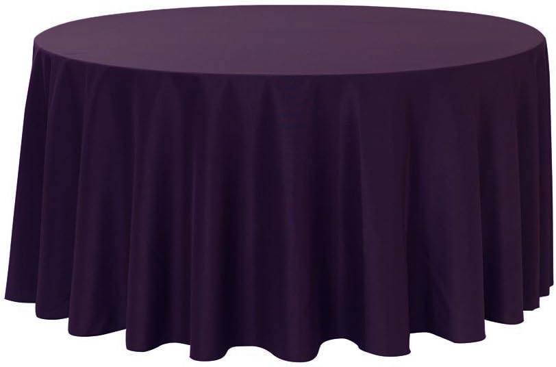 Best 108 inches round table cloth eggplant