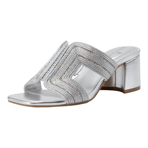 Bandolino Women’s MOLANE Heeled Sandal, Silver 040, 10