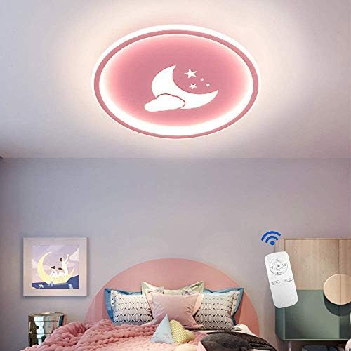 赤ちゃんのランプ近代ランプピンクのリモコン調光天井のランプアクリルランプシェードのシーリングライトキッズルームライト女の子ベッドラウンドライト シャンデリアプリンセスルーム照明 Innovacionplv Com