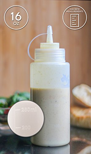 8-Pack Plastic Squeeze Squirt Bottles for Condiments with Caps and Measurements,Labels Included, Ideal for Sauce, Ketchup, BBQ, Dressing, Paint, Workshop, Pancake Art Dispenser, and More (8 OZ) - Thumbnail 3