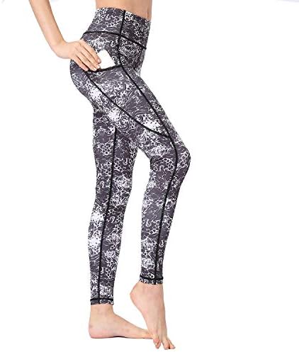 Witkey Printed Extra Long Women Yoga Leggings High Waist Tummy Control Over The Heel Yoga Pants