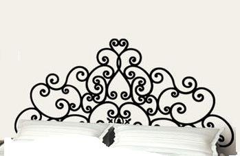 Queen Bed Frame Post Scroll Style Headboard Removable Bedroom Wall 