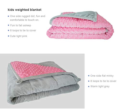 Oileus Weighted Blanket for Kids 2.0 Version Newest One Piece Design Minky Dot-36”x 48”，5lbs for Little Kids- Children Heavy Blanket for Boys and Girls 40-60 lbs - Thumbnail 4