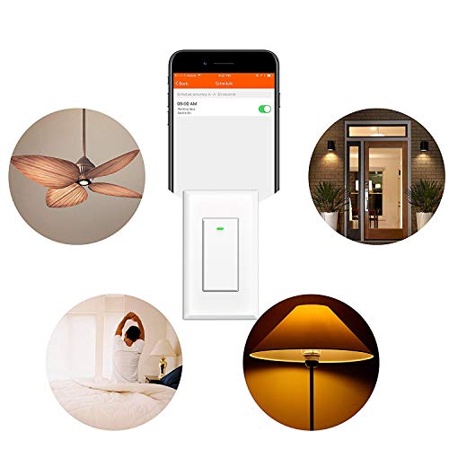 Smart Light Switch, Smart WiFi Switch No Hub Required, Phone Remote Control Wireless Decora Switch, Requires Neutral Wire, Timing Schedule, Compatible with Alexa and Google Home KULED K36 4Pack