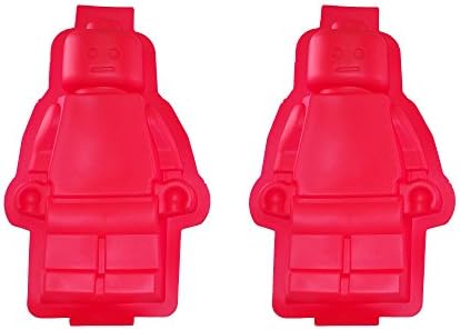Large Figure Silicone Cake Baking, Gummy Candy, Jello Mold &amp; Ice Cube Tray For Lego Lovers (2 Pieces)