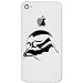 Stormtrooper Helmet Inspired Silhouette Vinyl Cell Phone Decal for Smartphone (White 2