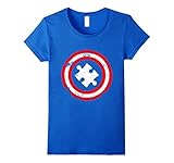 Autism Awareness T-shirt Captain Autism T-shirt - Female Medium - Royal Blue