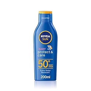 NIVEA SUN Baby Suncream Lotion SPF 50+ Protect & Moisture (200ml), Suncream for Very Delicate Skin with SPF50…