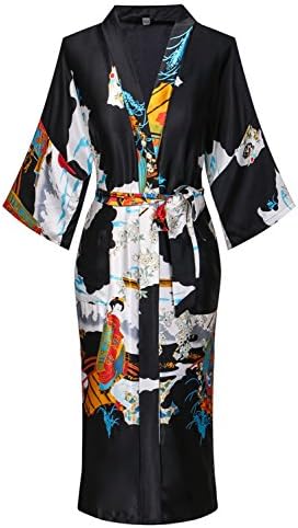 Women's Silk Pagoda Kimono Robes/Bathrobes/Party Nightgown,Long