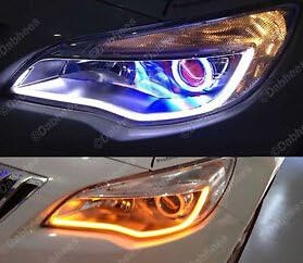 60cm Illuminating Xenon White/Amber Dual Color Switchback LED Strip Lights For Headlights Retrofit