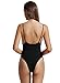 zeraca Women's Sexy Retro High Cut One Piece Monokini Swimsuits L14 Black