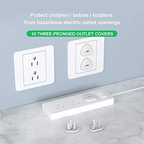 Baby Proofing Set (36 Pcs) - 10 Safety Locks (2 Types), 16 Corner Guards (10 Clear, 6 Colored), 10 Outlet Plug Covers - Best Value Guaranteed