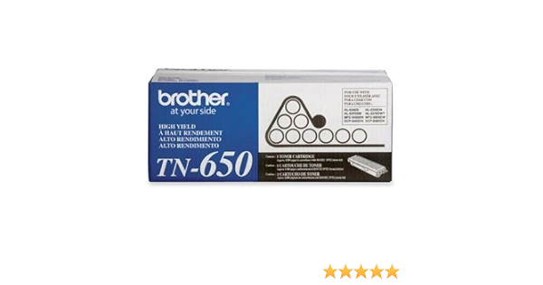 Amazon.com: Brother TN-650 Cartucho de tóner negro, alto rendimiento :  Productos de Oficina