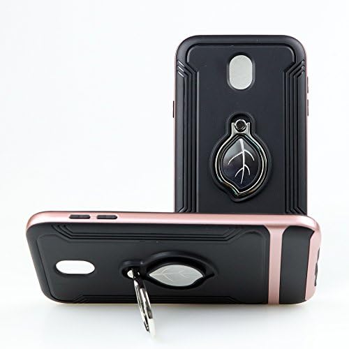 BaLeeLu Phone Case For Samsung Galaxy J7 Pro(2017)/J730 Luxury Car Holder Metal Ring Holder Combo Phone Case Rose Gold 1Pcs
