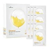 ISNTREE Ceramide Deep Moisture Cream Mask (10 Sheets) | Ceramide, Peptides, Amino Acids | Skin Brightening, Balancing, Deep Nourishing