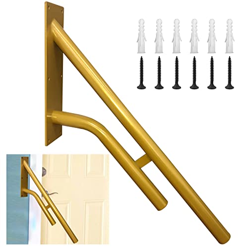 Wall Mount handrail for Outdoor Steps, Golden Polished Garage Railing, Handrail for Garage, Yard, Garden and Porch Steps (23.6