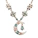Imixlot Rhinestone Enamel Star Sun Moon Flower Pendant Necklace Dangle Earrings