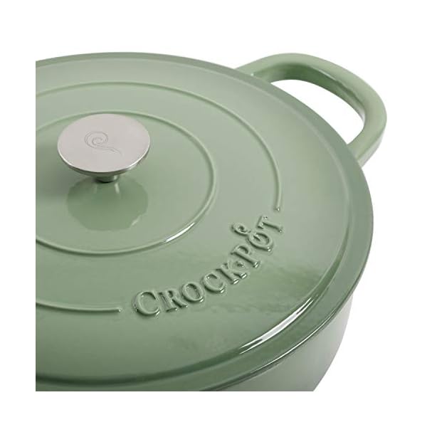 Crock Pot Artisan Enameled Cast Iron Braiser W/Lid, 5Quart, Pistachio