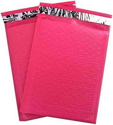 Forlei 50 Pieces - #0 6x10 Premium Hot Pink Color Self Seal Poly Bubble Mailers Padded Shipping Envelopes Tear-proof, Water-resistant and Postage-saving Lightweight 6" x 10" (Hot Pink)